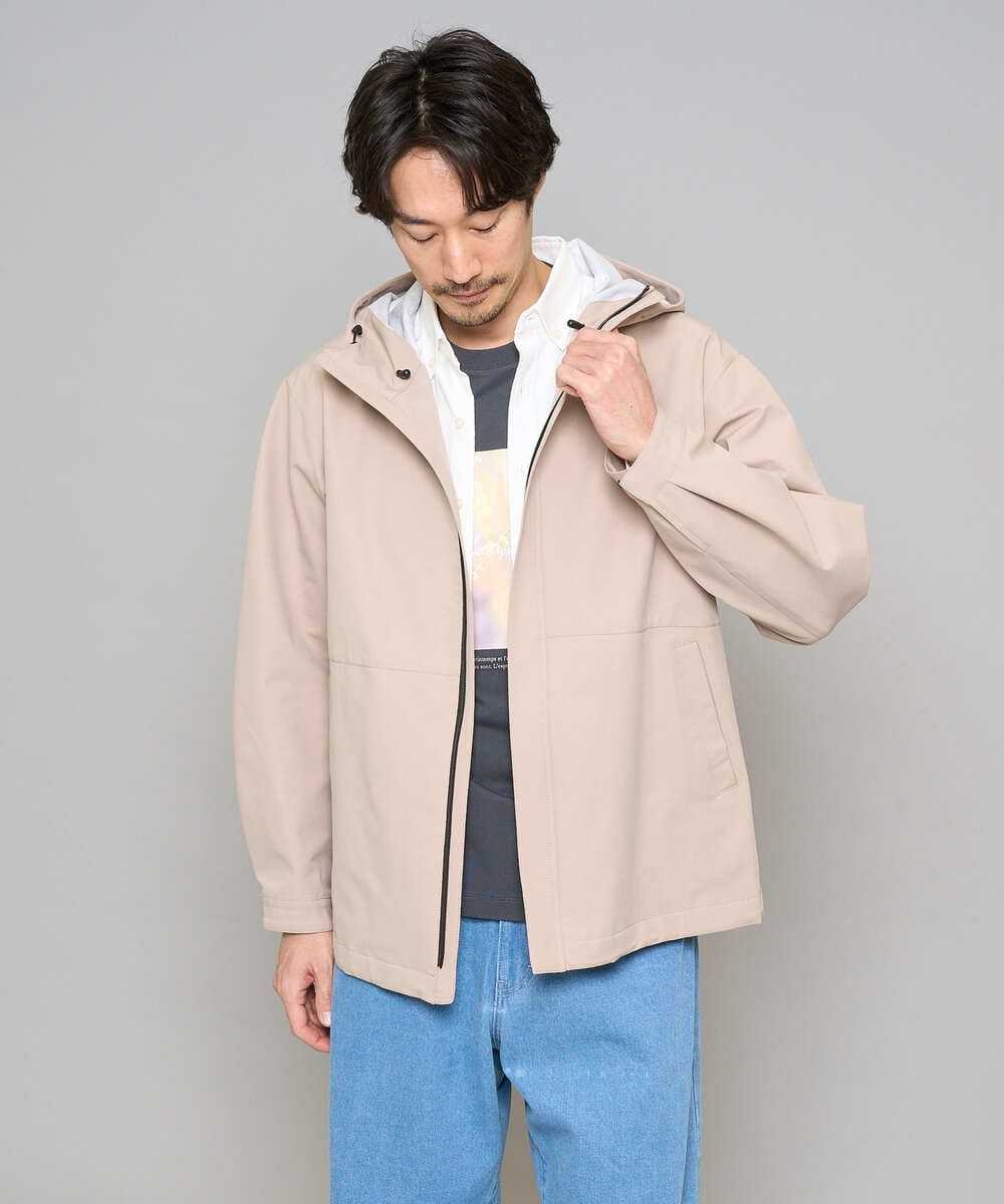 KHJED01109 a.v.v MEN(アー・ヴェ・ヴェ) 【撥水・防風・花粉防止・ストレッチ】SORONAラミネートコーティングマウンテンパーカー ブラック