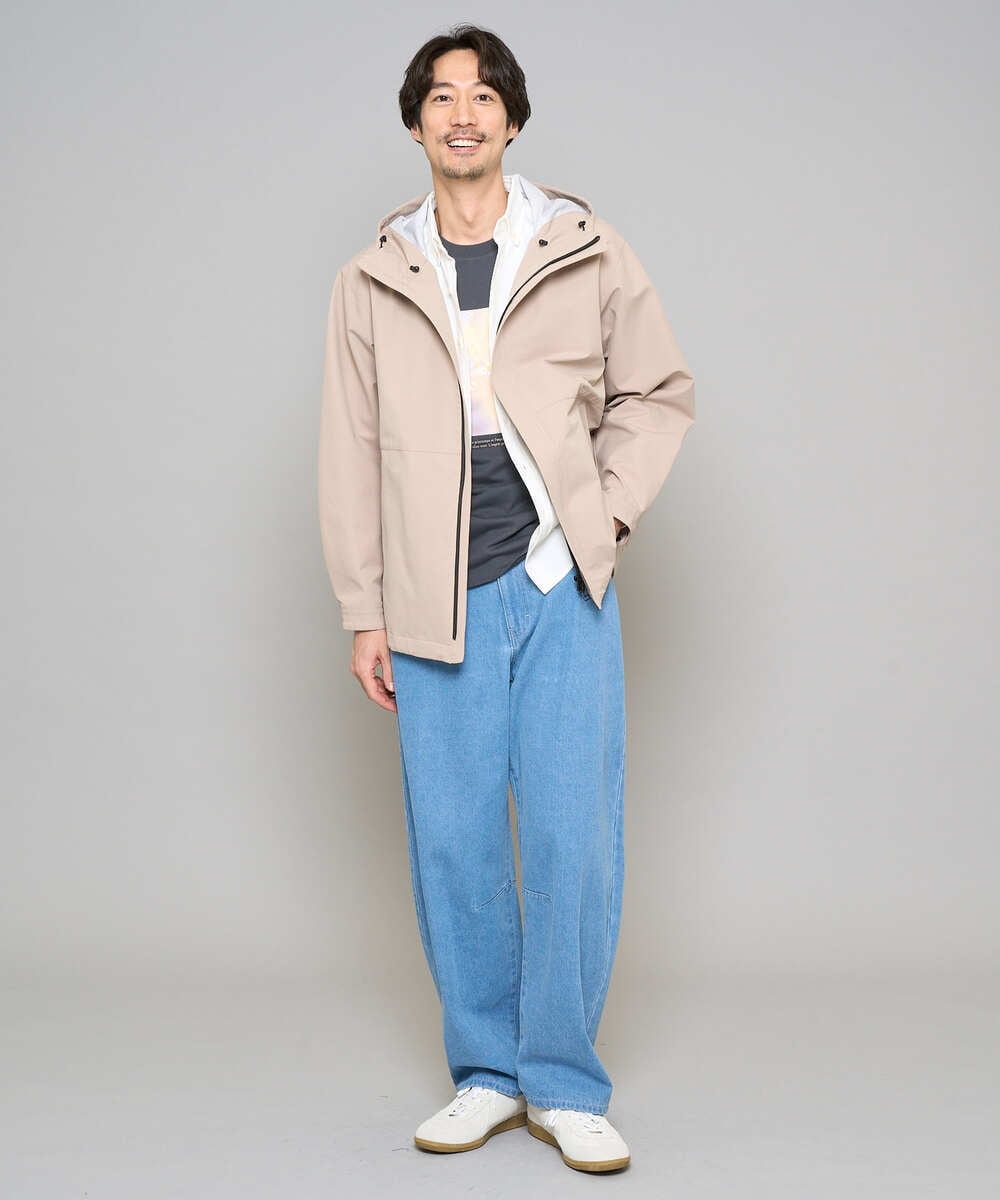 KHJED01109 a.v.v MEN(アー・ヴェ・ヴェ) 【撥水・防風・花粉防止・ストレッチ】SORONAラミネートコーティングマウンテンパーカー ブラック