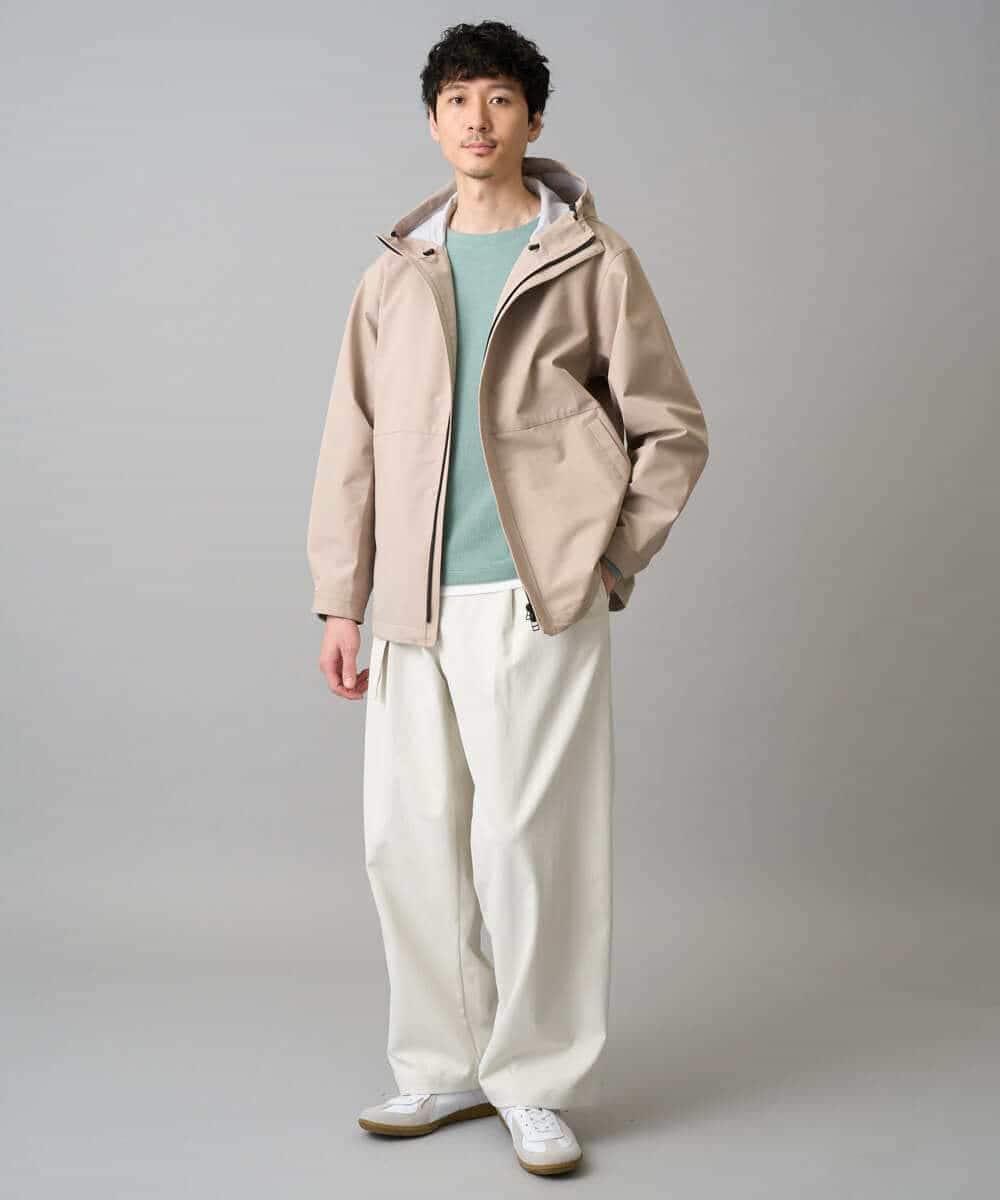 KHJED01109 a.v.v MEN(アー・ヴェ・ヴェ) 【撥水・防風・花粉防止・ストレッチ】SORONAラミネートコーティングマウンテンパーカー ブラック