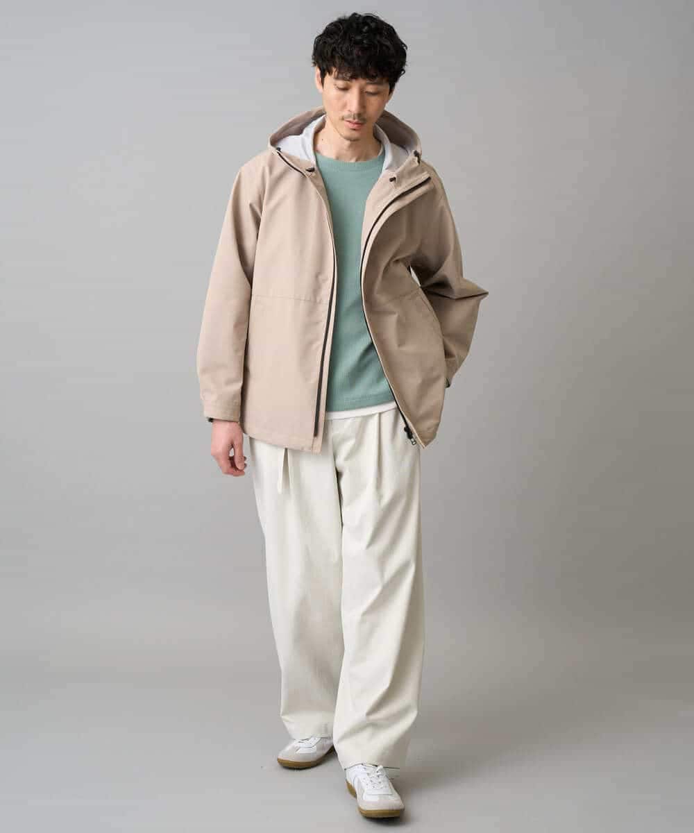 KHJED01109 a.v.v MEN(アー・ヴェ・ヴェ) 【撥水・防風・花粉防止・ストレッチ】SORONAラミネートコーティングマウンテンパーカー ブラック