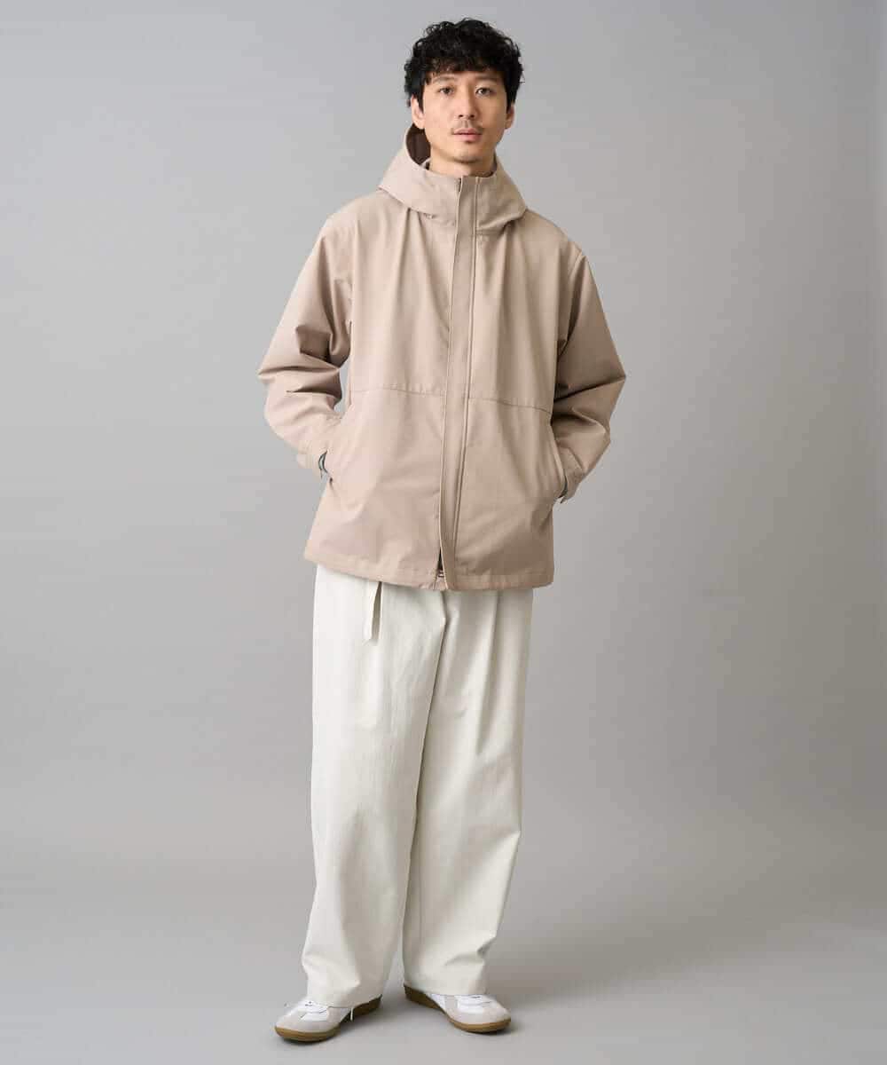 KHJED01109 a.v.v MEN(アー・ヴェ・ヴェ) 【撥水・防風・花粉防止・ストレッチ】SORONAラミネートコーティングマウンテンパーカー ブラック