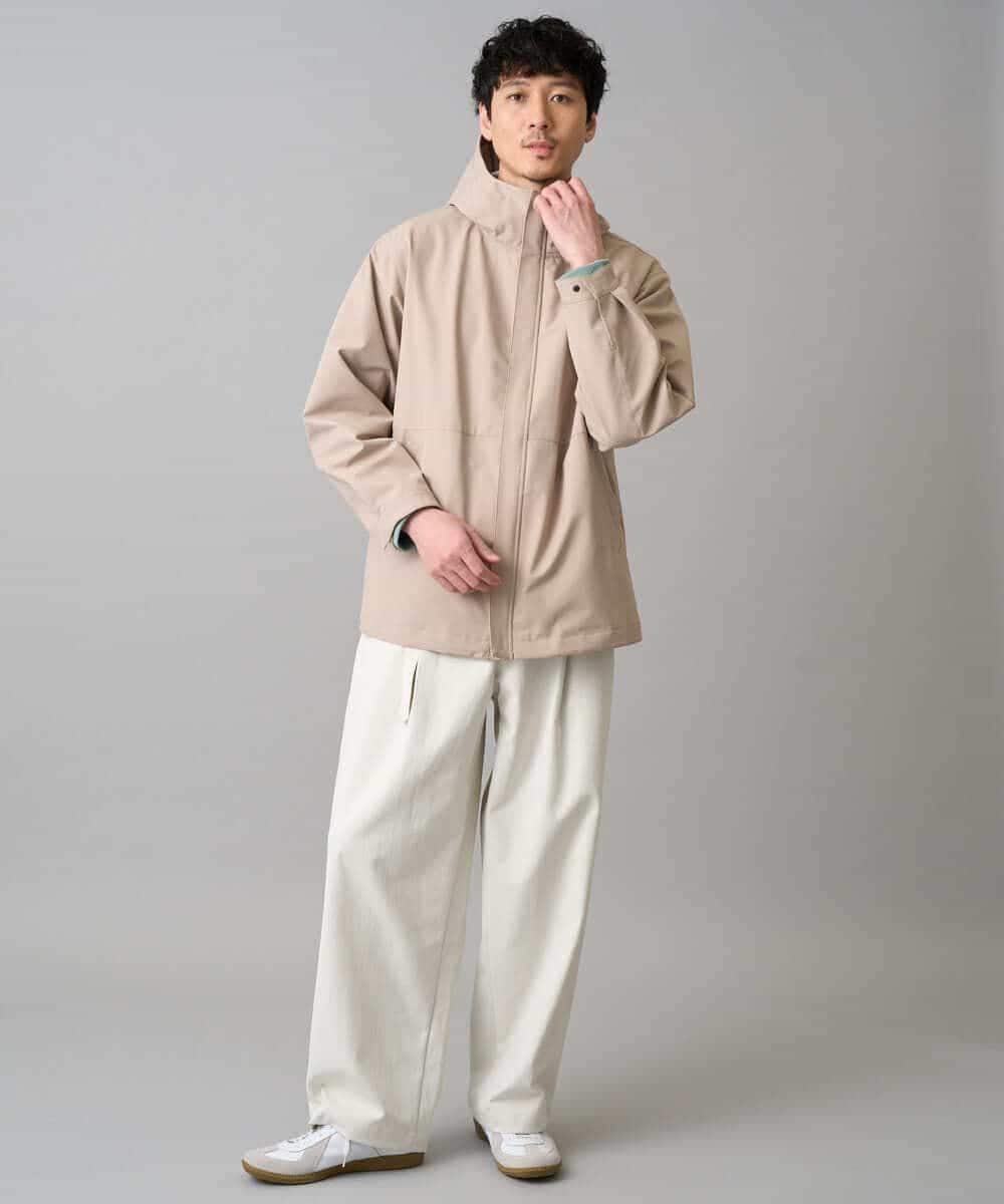 KHJED01109 a.v.v MEN(アー・ヴェ・ヴェ) 【撥水・防風・花粉防止・ストレッチ】SORONAラミネートコーティングマウンテンパーカー ブラック