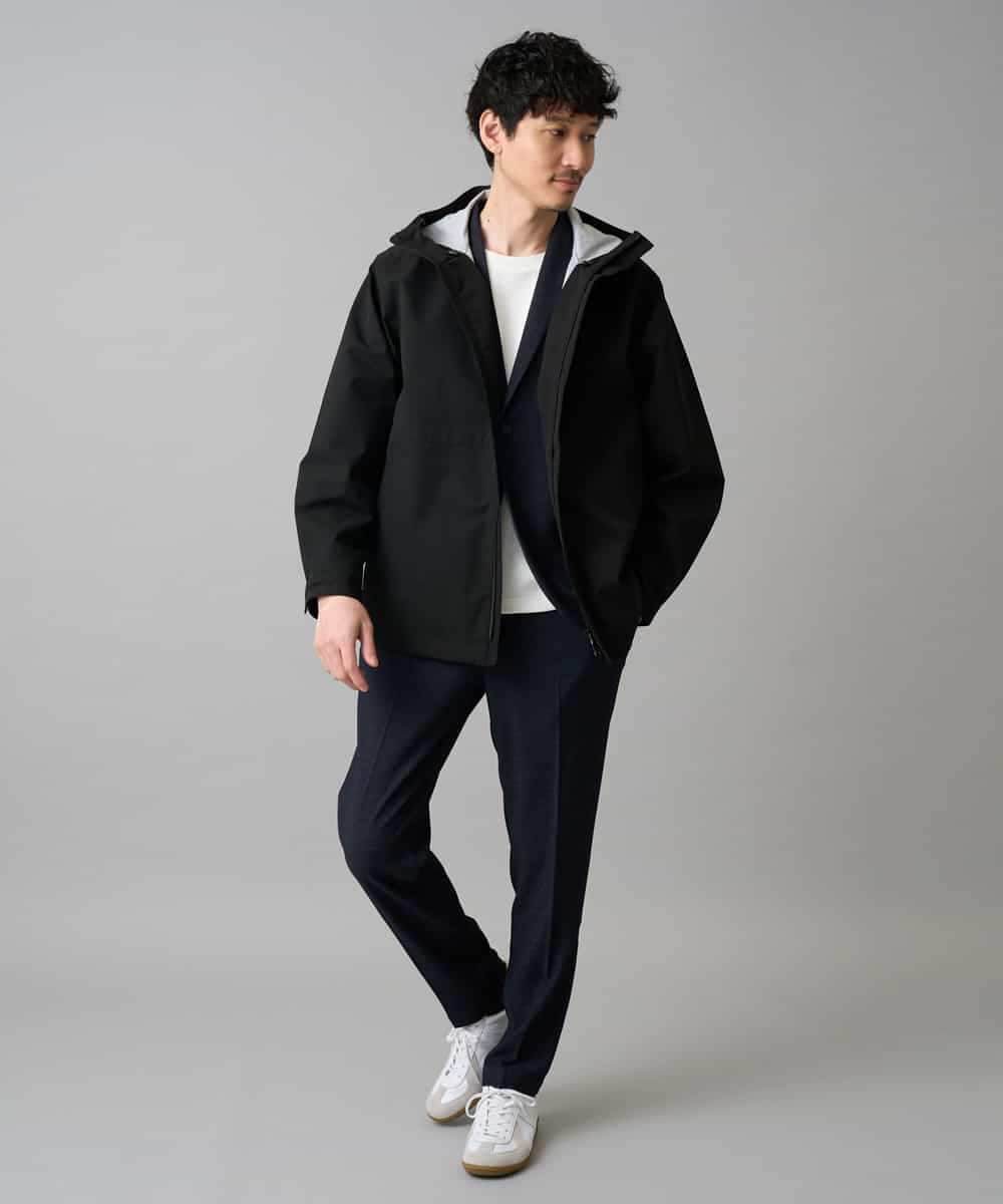 KHJED01109 a.v.v MEN(アー・ヴェ・ヴェ) 【撥水・防風・花粉防止・ストレッチ】SORONAラミネートコーティングマウンテンパーカー ブラック