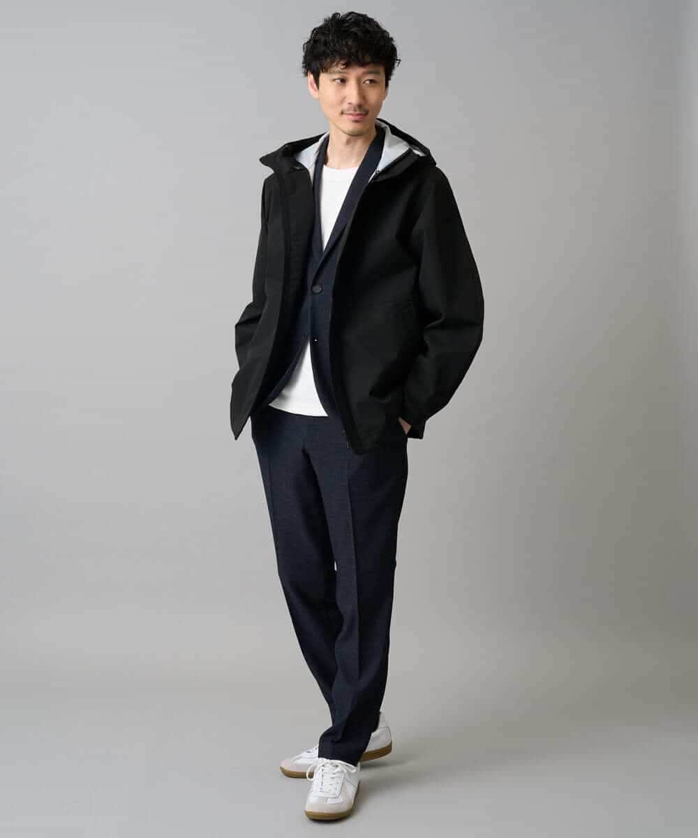 KHJED01109 a.v.v MEN(アー・ヴェ・ヴェ) 【撥水・防風・花粉防止・ストレッチ】SORONAラミネートコーティングマウンテンパーカー ブラック