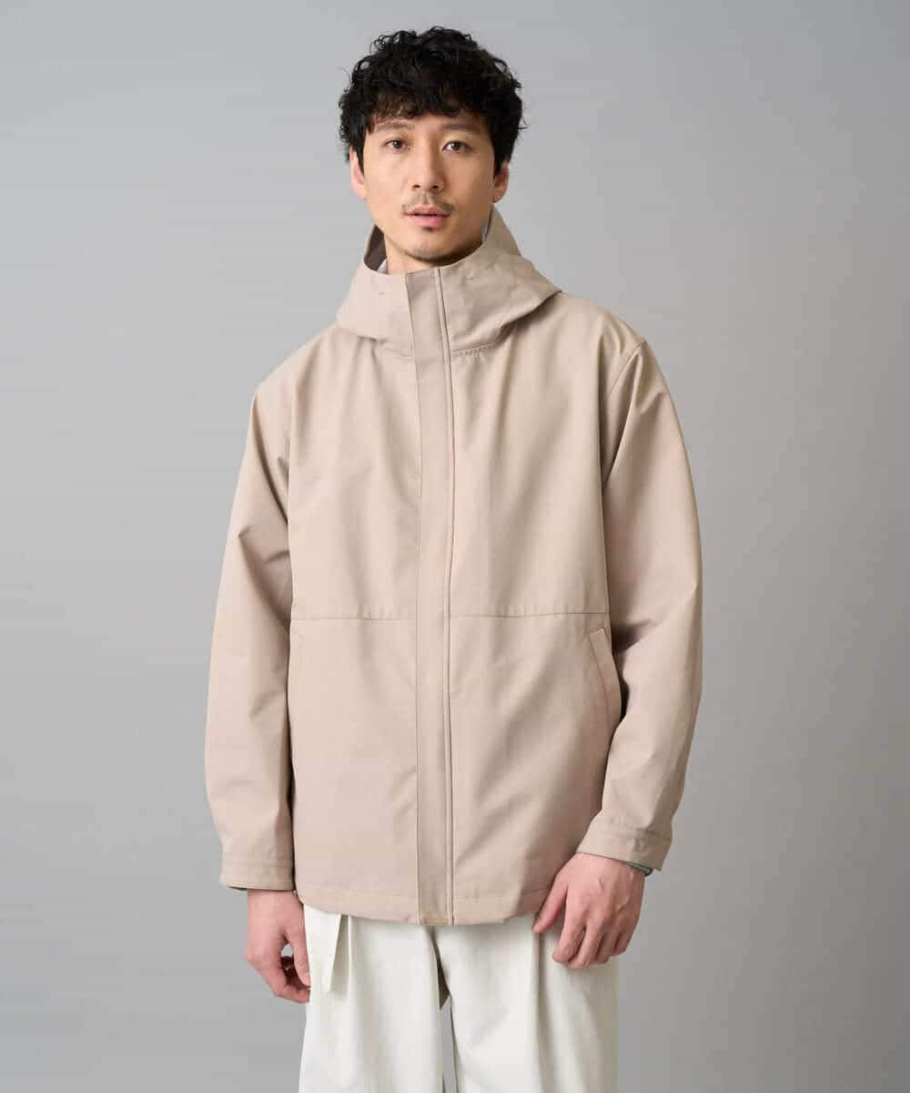 KHJED01109 a.v.v MEN(アー・ヴェ・ヴェ) 【撥水・防風・花粉防止・ストレッチ】SORONAラミネートコーティングマウンテンパーカー ブラック