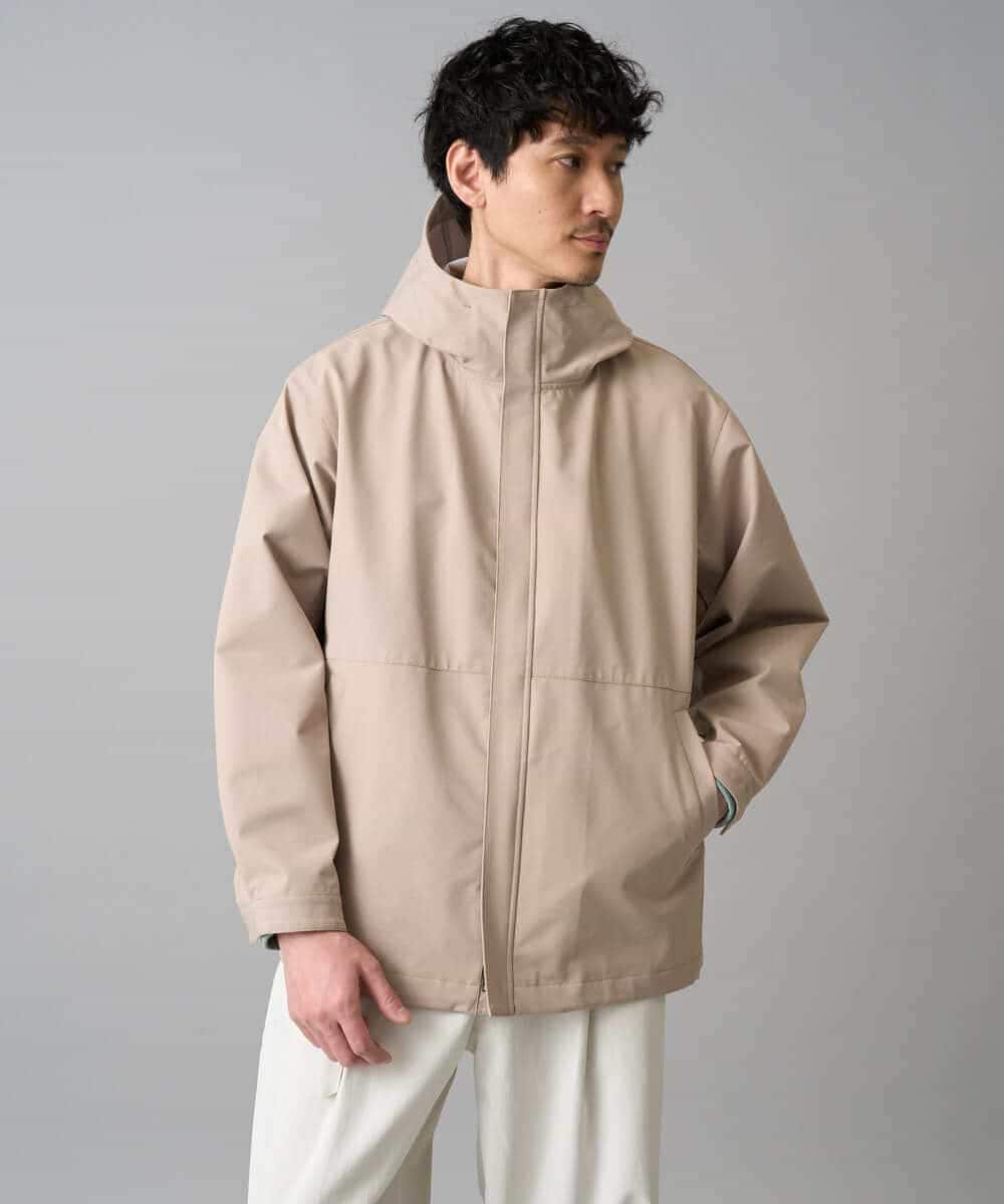 KHJED01109 a.v.v MEN(アー・ヴェ・ヴェ) 【撥水・防風・花粉防止・ストレッチ】SORONAラミネートコーティングマウンテンパーカー ブラック