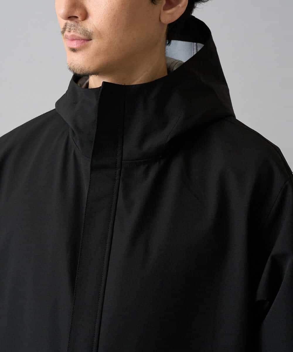 KHJED01109 a.v.v MEN(アー・ヴェ・ヴェ) 【撥水・防風・花粉防止・ストレッチ】SORONAラミネートコーティングマウンテンパーカー ブラック