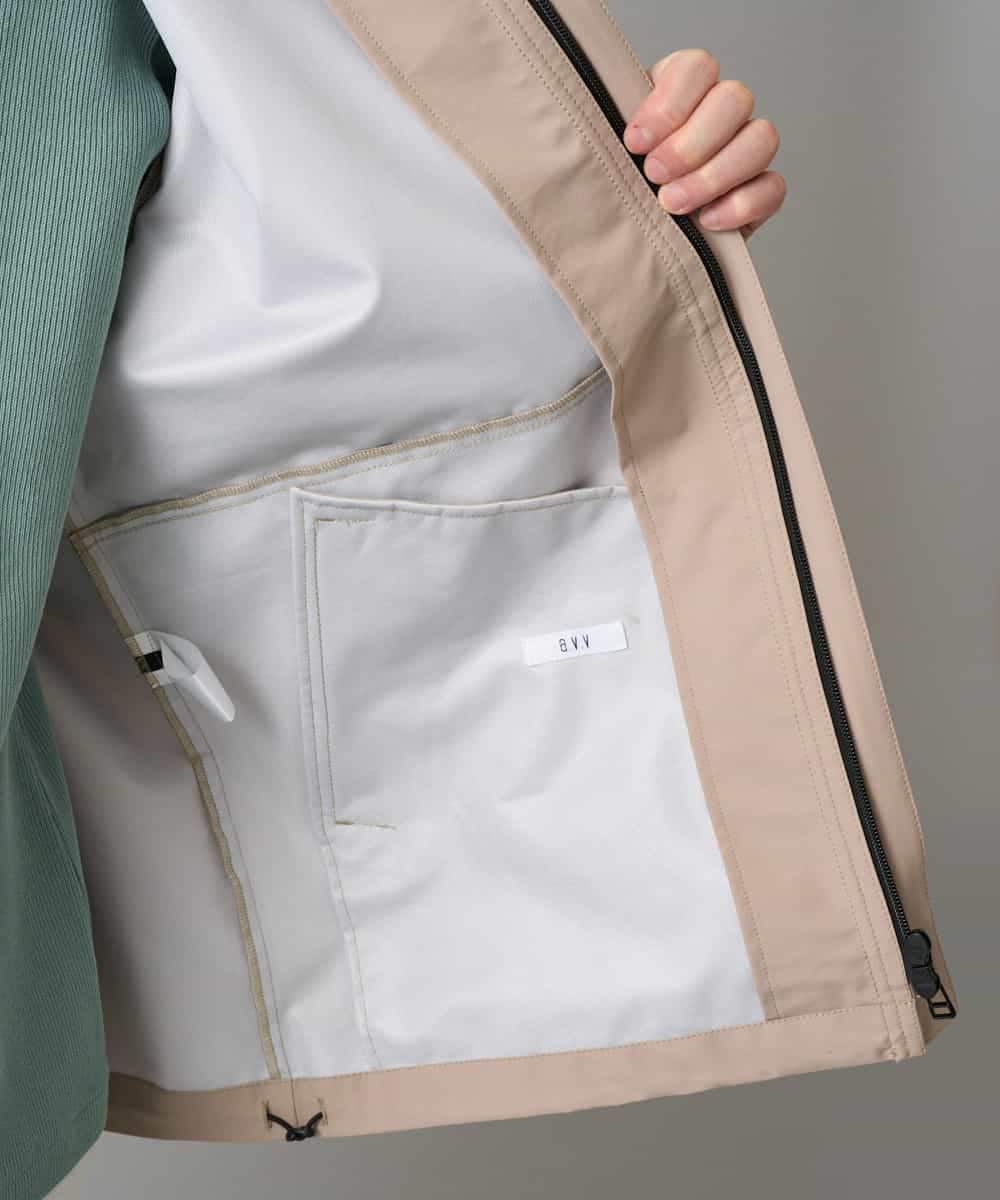 KHJED01109 a.v.v MEN(アー・ヴェ・ヴェ) 【撥水・防風・花粉防止・ストレッチ】SORONAラミネートコーティングマウンテンパーカー ブラック