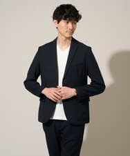 KHJED02129 a.v.v MEN(アー・ヴェ・ヴェ) 【スマート/イージーケア/洗濯機で洗える/毛玉になりにくい/ストレッチ】グレンチェックストレッチスマートジャケット ネイビー