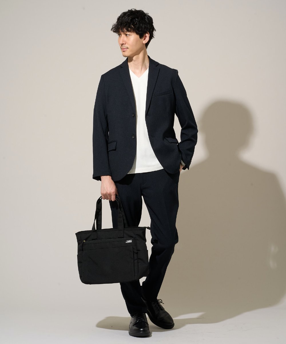 KHJED02129 a.v.v MEN(アー・ヴェ・ヴェ) 【スマート/イージーケア/洗濯機で洗える/毛玉になりにくい/ストレッチ】グレンチェックストレッチスマートジャケット ネイビー