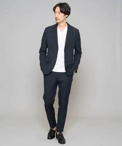 KHJED02129 a.v.v MEN 【スマート/イージーケア/洗濯機で洗える/毛玉になりにくい/ストレッチ】グレンチェックストレッチスマートジャケット