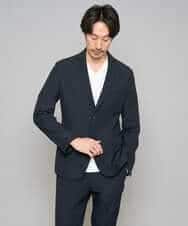 KHJED02129 a.v.v MEN(アー・ヴェ・ヴェ) 【スマート/イージーケア/洗濯機で洗える/毛玉になりにくい/ストレッチ】グレンチェックストレッチスマートジャケット ネイビー