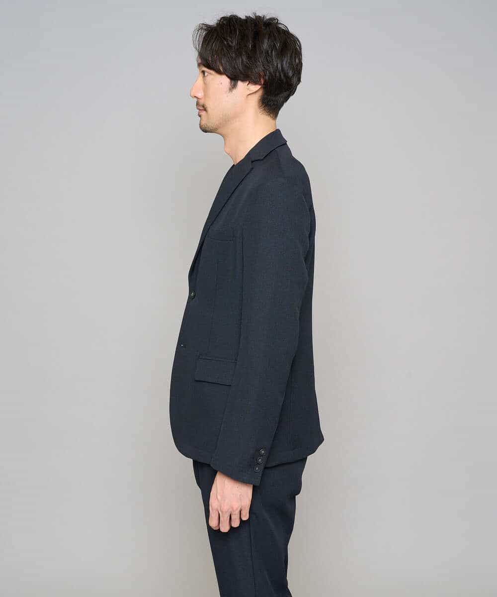 KHJED02129 a.v.v MEN(アー・ヴェ・ヴェ) 【スマート/イージーケア/洗濯機で洗える/毛玉になりにくい/ストレッチ】グレンチェックストレッチスマートジャケット ネイビー