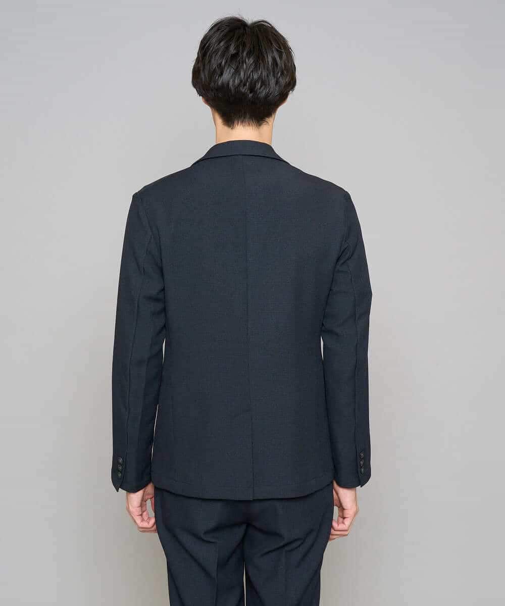 KHJED02129 a.v.v MEN(アー・ヴェ・ヴェ) 【スマート/イージーケア/洗濯機で洗える/毛玉になりにくい/ストレッチ】グレンチェックストレッチスマートジャケット ネイビー