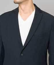 KHJED02129 a.v.v MEN(アー・ヴェ・ヴェ) 【スマート/イージーケア/洗濯機で洗える/毛玉になりにくい/ストレッチ】グレンチェックストレッチスマートジャケット ネイビー