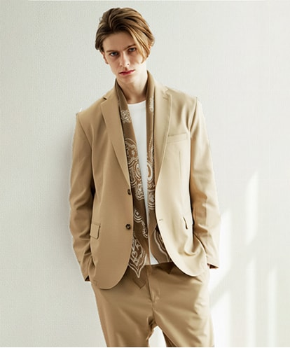 KHJED03129 a.v.v MEN 【スマート/イージーケア/洗濯機で洗える/毛玉になりにくい/ストレッチ】アムンゼンストレッチスマートジャケット