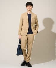 KHJED03129 a.v.v MEN(アー・ヴェ・ヴェ) 春夏のオフィススタイルにおすすめ【スマート/イージーケア/洗濯機で洗える/毛玉になりにくい/ストレッチ】アムンゼンストレッチスマートジャケット ベージュ