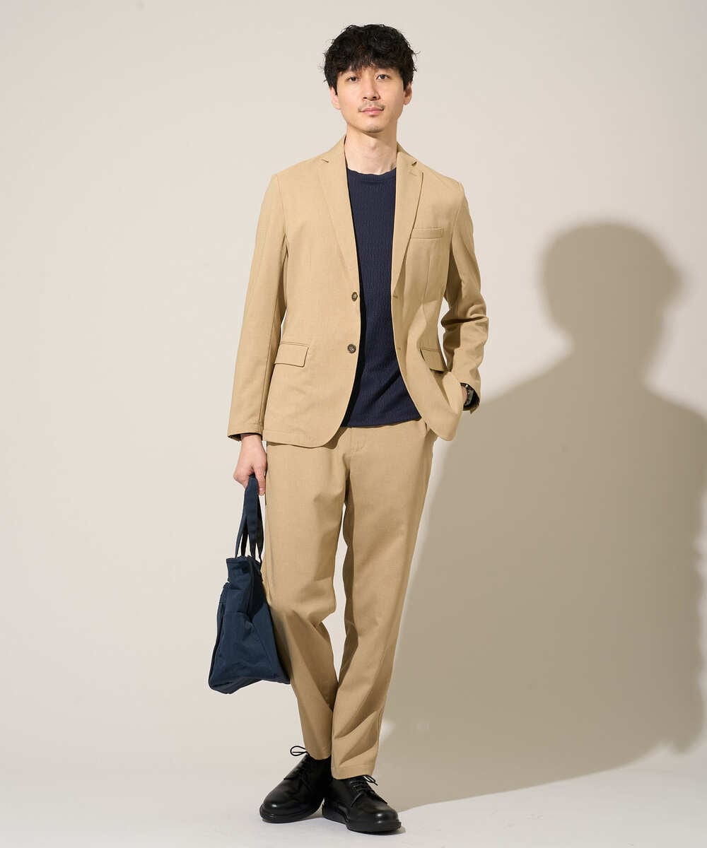 KHJED03129 a.v.v MEN(アー・ヴェ・ヴェ) 春夏のオフィススタイルにおすすめ【スマート/イージーケア/洗濯機で洗える/毛玉になりにくい/ストレッチ】アムンゼンストレッチスマートジャケット ベージュ