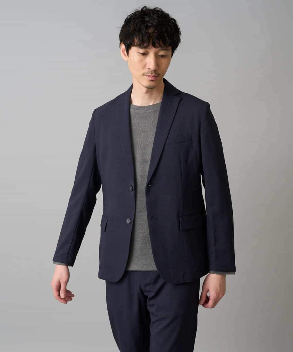 KHJED03129 a.v.v MEN(アー・ヴェ・ヴェ) 【スマート/イージーケア/洗濯機で洗える/毛玉になりにくい/ストレッチ】アムンゼンストレッチスマートジャケット ベージュ