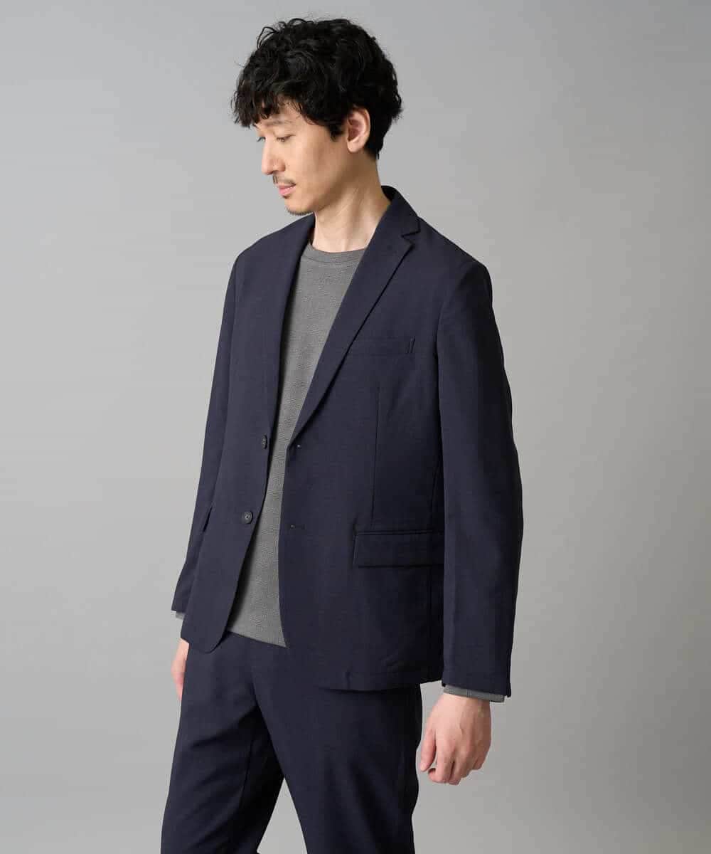 KHJED03129 a.v.v MEN(アー・ヴェ・ヴェ) 【スマート/イージーケア/洗濯機で洗える/毛玉になりにくい/ストレッチ】アムンゼンストレッチスマートジャケット ベージュ