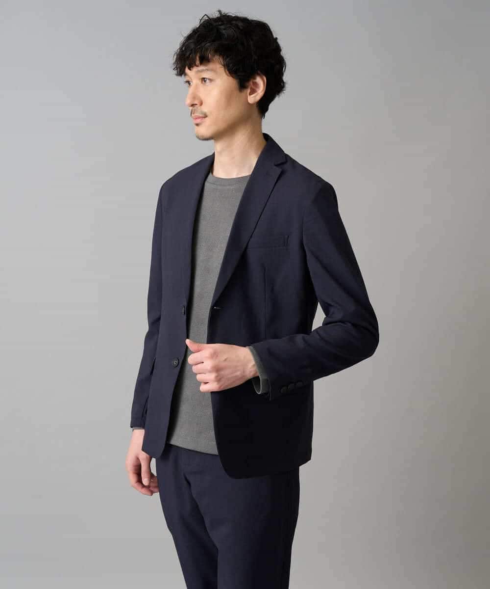 KHJED03129 a.v.v MEN(アー・ヴェ・ヴェ) 【スマート/イージーケア/洗濯機で洗える/毛玉になりにくい/ストレッチ】アムンゼンストレッチスマートジャケット ベージュ