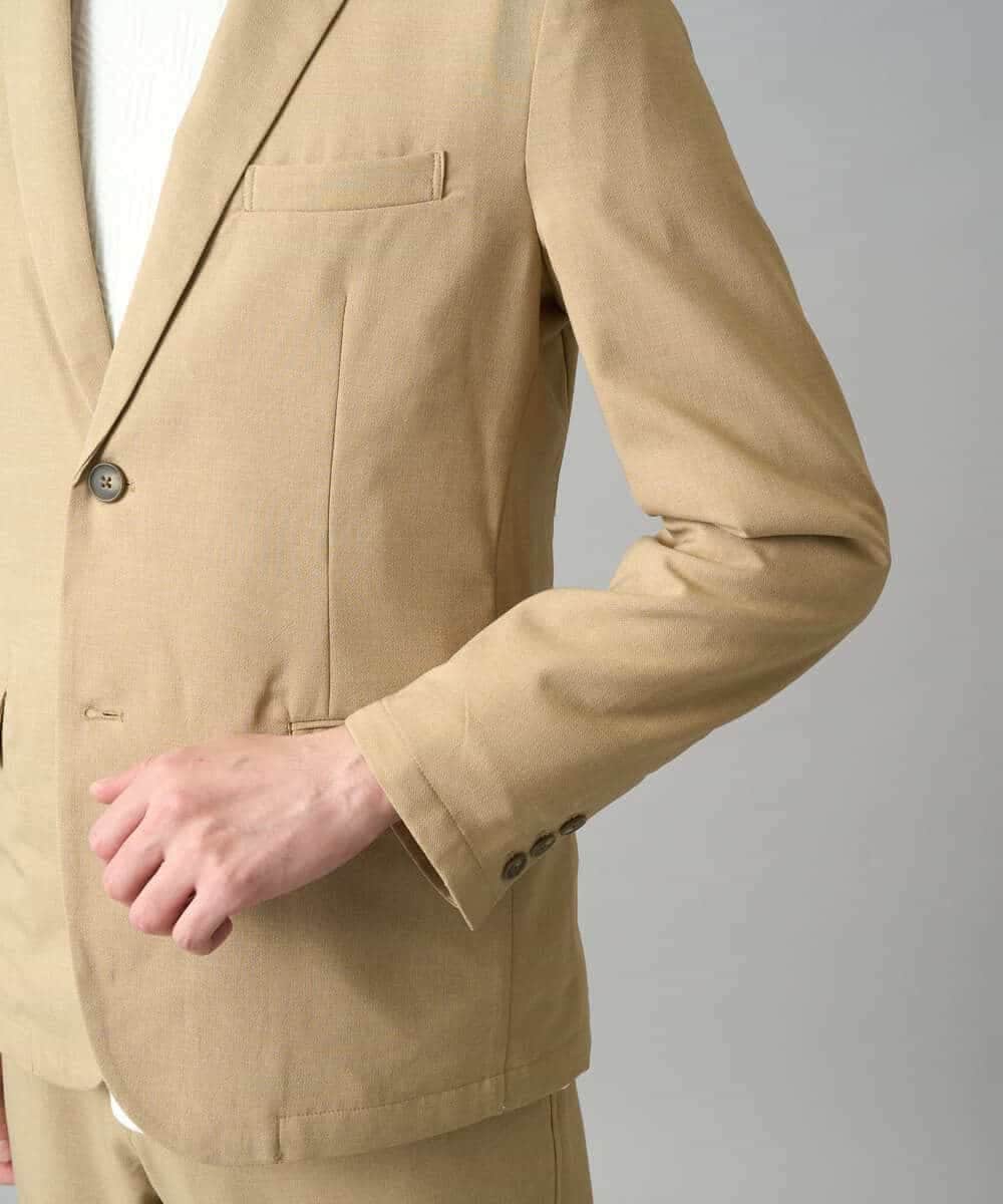 KHJED03129 a.v.v MEN(アー・ヴェ・ヴェ) 【スマート/イージーケア/洗濯機で洗える/毛玉になりにくい/ストレッチ】アムンゼンストレッチスマートジャケット ベージュ