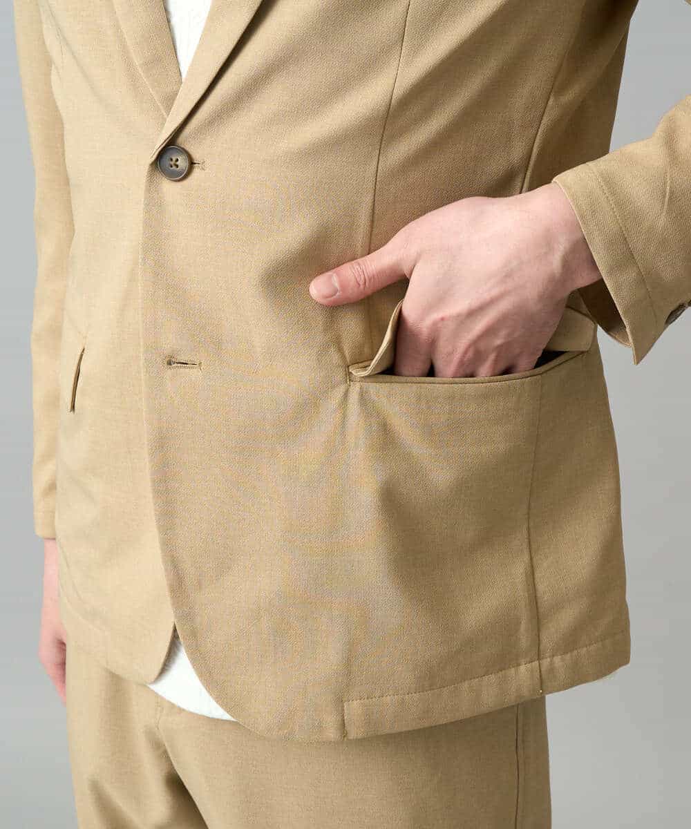 KHJED03129 a.v.v MEN(アー・ヴェ・ヴェ) 【スマート/イージーケア/洗濯機で洗える/毛玉になりにくい/ストレッチ】アムンゼンストレッチスマートジャケット ベージュ