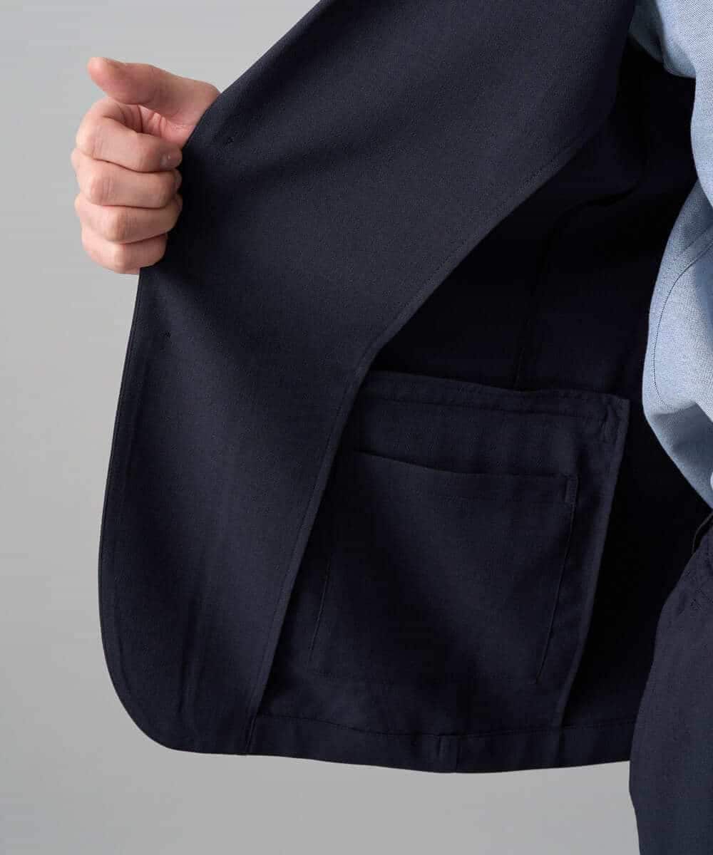 KHJED03129 a.v.v MEN(アー・ヴェ・ヴェ) 【スマート/イージーケア/洗濯機で洗える/毛玉になりにくい/ストレッチ】アムンゼンストレッチスマートジャケット ベージュ