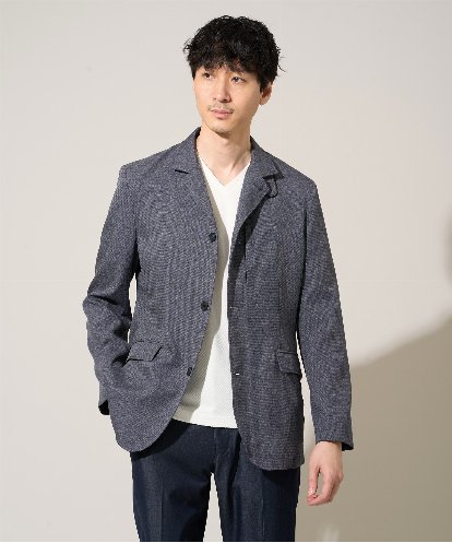 KHJED04139 a.v.v MEN 【スマート/イージーケア/洗濯機で洗える/毛玉になりにくい/ストレッチ】ドライタッチメランジコンバーチブルジャケット