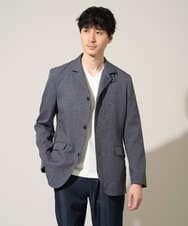 KHJED04139 a.v.v MEN(アー・ヴェ・ヴェ) 【スマート/イージーケア/洗濯機で洗える/毛玉になりにくい/ストレッチ】ドライタッチメランジコンバーチブルジャケット ネイビー