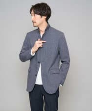 KHJED04139 a.v.v MEN(アー・ヴェ・ヴェ) 【スマート/イージーケア/洗濯機で洗える/毛玉になりにくい/ストレッチ】ドライタッチメランジコンバーチブルジャケット グレー