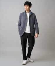 KHJED04139 a.v.v MEN(アー・ヴェ・ヴェ) 【スマート/イージーケア/洗濯機で洗える/毛玉になりにくい/ストレッチ】ドライタッチメランジコンバーチブルジャケット グレー