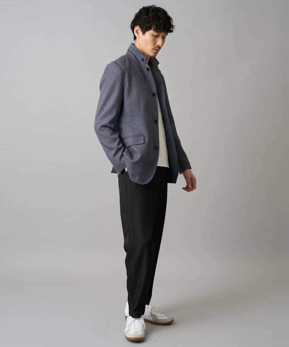 KHJED04139 a.v.v MEN(アー・ヴェ・ヴェ) 【スマート/イージーケア/洗濯機で洗える/毛玉になりにくい/ストレッチ】ドライタッチメランジコンバーチブルジャケット グレー