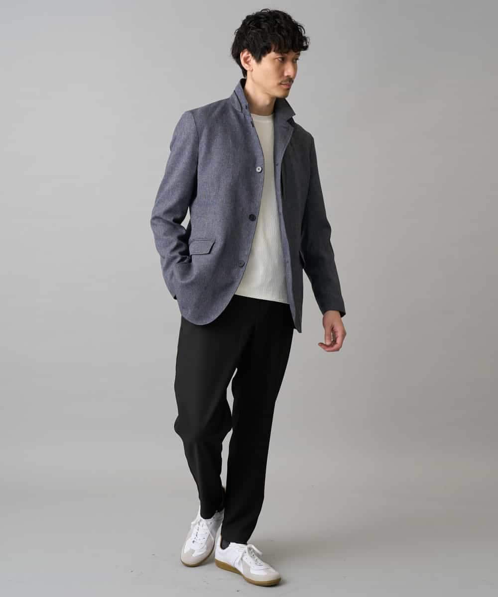 KHJED04139 a.v.v MEN(アー・ヴェ・ヴェ) 【スマート/イージーケア/洗濯機で洗える/毛玉になりにくい/ストレッチ】ドライタッチメランジコンバーチブルジャケット グレー