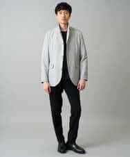 KHJED04139 a.v.v MEN(アー・ヴェ・ヴェ) 【スマート/イージーケア/洗濯機で洗える/毛玉になりにくい/ストレッチ】ドライタッチメランジコンバーチブルジャケット グレー