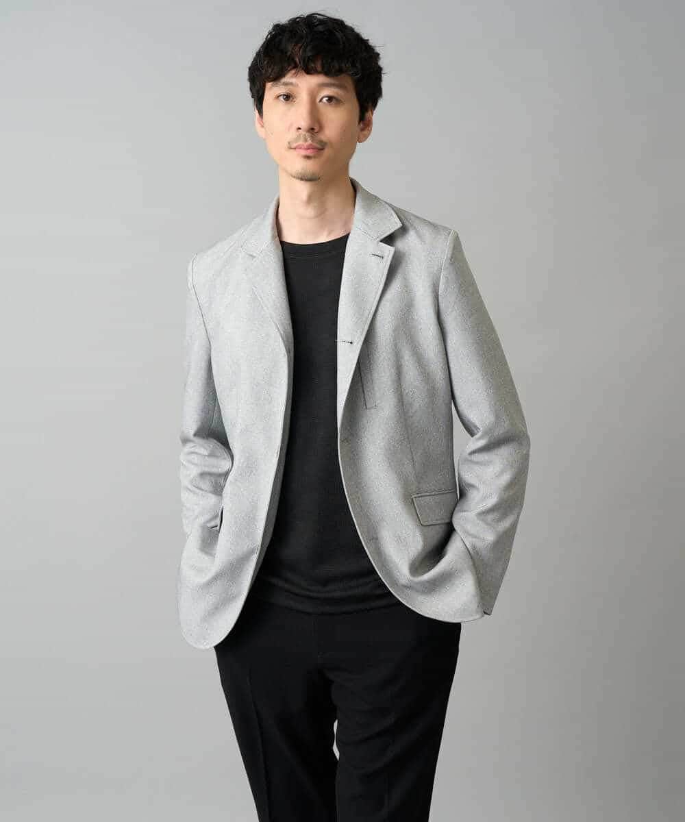 KHJED04139 a.v.v MEN(アー・ヴェ・ヴェ) 【スマート/イージーケア/洗濯機で洗える/毛玉になりにくい/ストレッチ】ドライタッチメランジコンバーチブルジャケット グレー