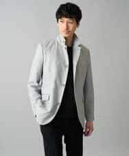 KHJED04139 a.v.v MEN(アー・ヴェ・ヴェ) 【スマート/イージーケア/洗濯機で洗える/毛玉になりにくい/ストレッチ】ドライタッチメランジコンバーチブルジャケット グレー