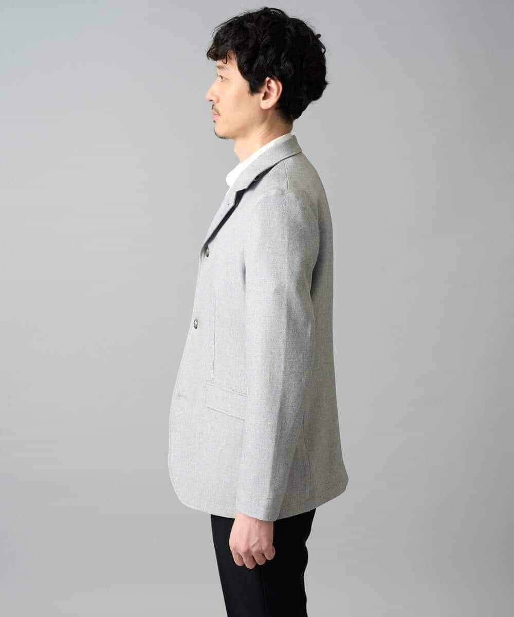 KHJED04139 a.v.v MEN(アー・ヴェ・ヴェ) 【スマート/イージーケア/洗濯機で洗える/毛玉になりにくい/ストレッチ】ドライタッチメランジコンバーチブルジャケット グレー