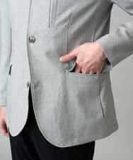 KHJED04139 a.v.v MEN(アー・ヴェ・ヴェ) 【スマート/イージーケア/洗濯機で洗える/毛玉になりにくい/ストレッチ】ドライタッチメランジコンバーチブルジャケット グレー