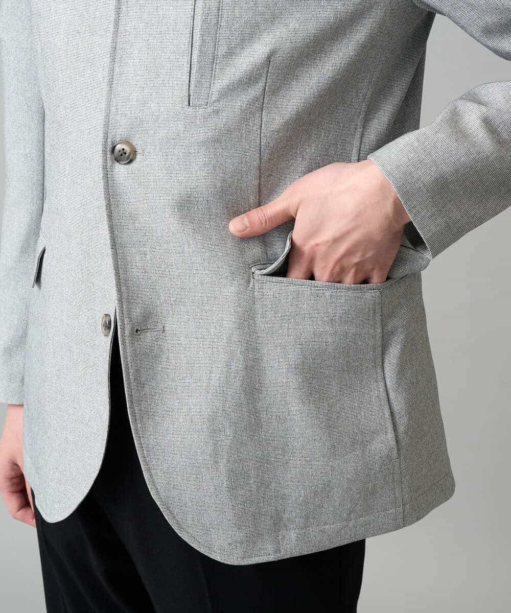 KHJED04139 a.v.v MEN(アー・ヴェ・ヴェ) 【スマート/イージーケア/洗濯機で洗える/毛玉になりにくい/ストレッチ】ドライタッチメランジコンバーチブルジャケット グレー