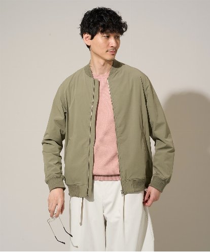 KHJED06099 a.v.v MEN 【イージーケア/洗濯機で洗える/撥水/毛玉になりにくい/ストレッチ】ピケナイロンリブブルゾン