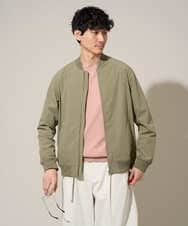 KHJED06099 a.v.v MEN(アー・ヴェ・ヴェ) 【イージーケア/洗濯機で洗える/撥水/毛玉になりにくい/ストレッチ】ピケナイロンリブブルゾン カーキ