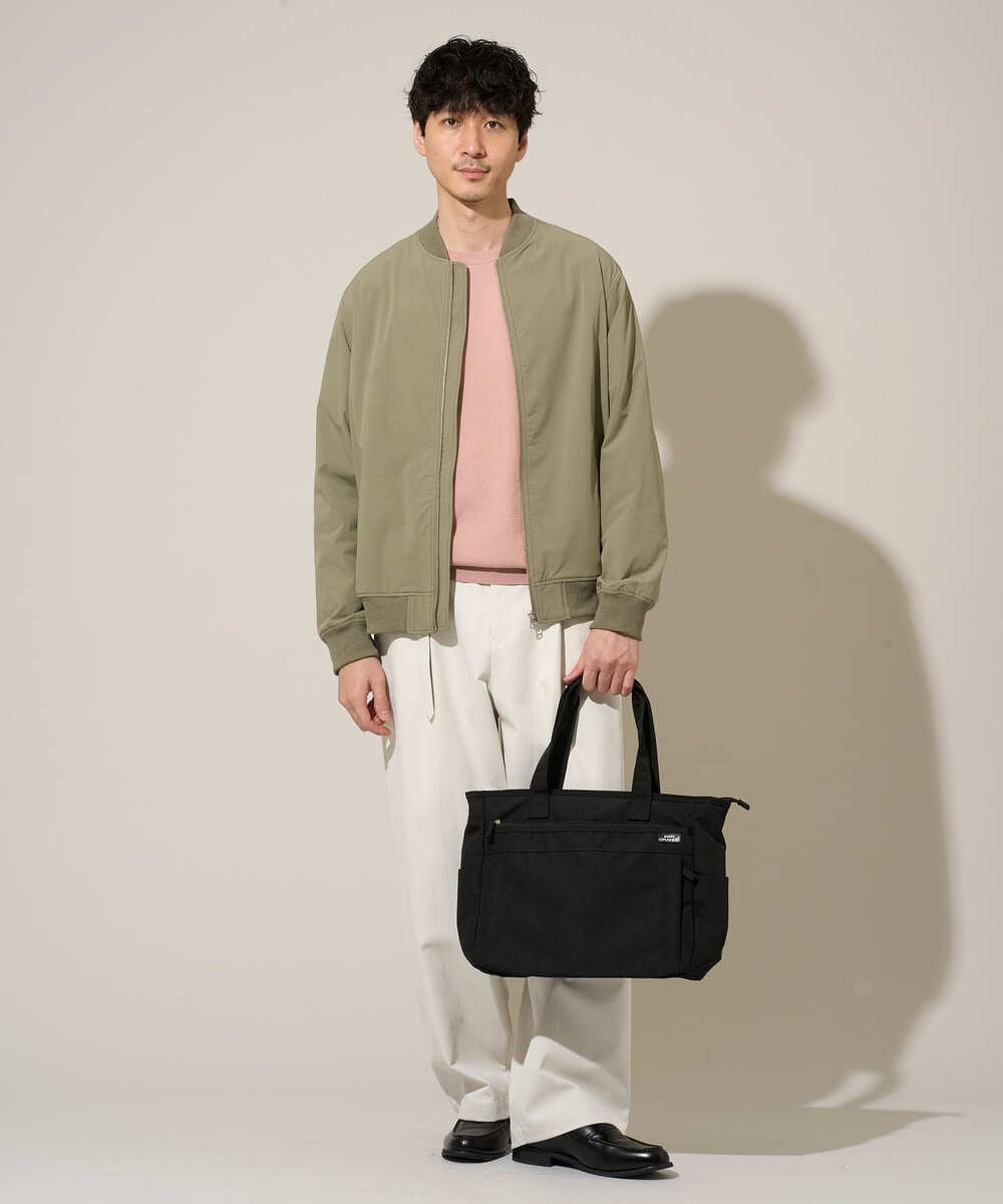 KHJED06099 a.v.v MEN(アー・ヴェ・ヴェ) 【イージーケア/洗濯機で洗える/撥水/毛玉になりにくい/ストレッチ】ピケナイロンリブブルゾン ブラック