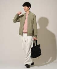 KHJED06099 a.v.v MEN(アー・ヴェ・ヴェ) 【イージーケア/洗濯機で洗える/撥水/毛玉になりにくい/ストレッチ】ピケナイロンリブブルゾン ブラック