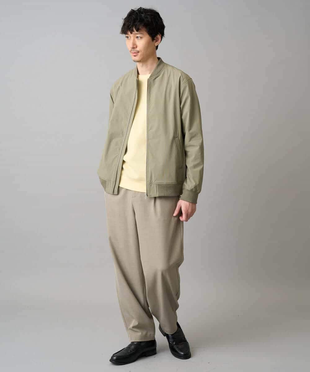 KHJED06099 a.v.v MEN(アー・ヴェ・ヴェ) 【イージーケア/洗濯機で洗える/撥水/毛玉になりにくい/ストレッチ】ピケナイロンリブブルゾン ブラック