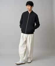 KHJED06099 a.v.v MEN(アー・ヴェ・ヴェ) 【イージーケア/洗濯機で洗える/撥水/毛玉になりにくい/ストレッチ】ピケナイロンリブブルゾン ブラック