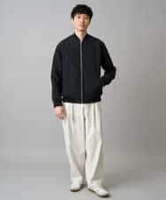 KHJED06099 a.v.v MEN(アー・ヴェ・ヴェ) 【イージーケア/洗濯機で洗える/撥水/毛玉になりにくい/ストレッチ】ピケナイロンリブブルゾン ブラック