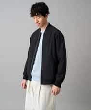 KHJED06099 a.v.v MEN(アー・ヴェ・ヴェ) 【イージーケア/洗濯機で洗える/撥水/毛玉になりにくい/ストレッチ】ピケナイロンリブブルゾン ブラック