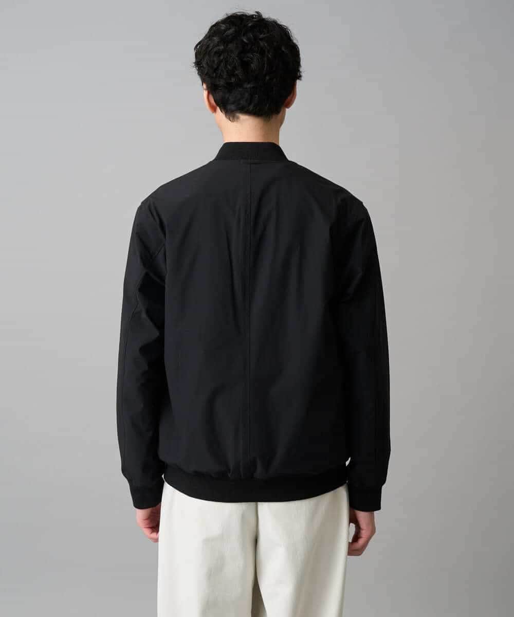 KHJED06099 a.v.v MEN(アー・ヴェ・ヴェ) 【イージーケア/洗濯機で洗える/撥水/毛玉になりにくい/ストレッチ】ピケナイロンリブブルゾン ブラック