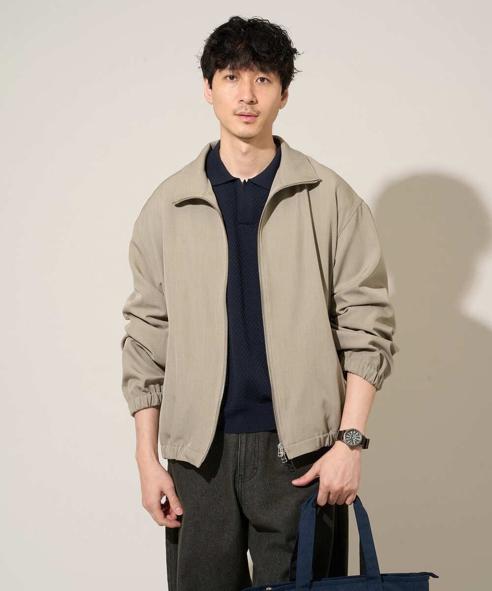 KHJED07129 a.v.v MEN(アー・ヴェ・ヴェ) ジップアップスタンドカラーブルゾン ベージュ